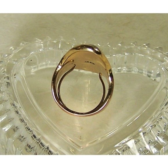 Artisan Designed Agate Bezel Set Long Knuckle Ring Size 7 1/2 Adjustable Band - Picture 3 of 7